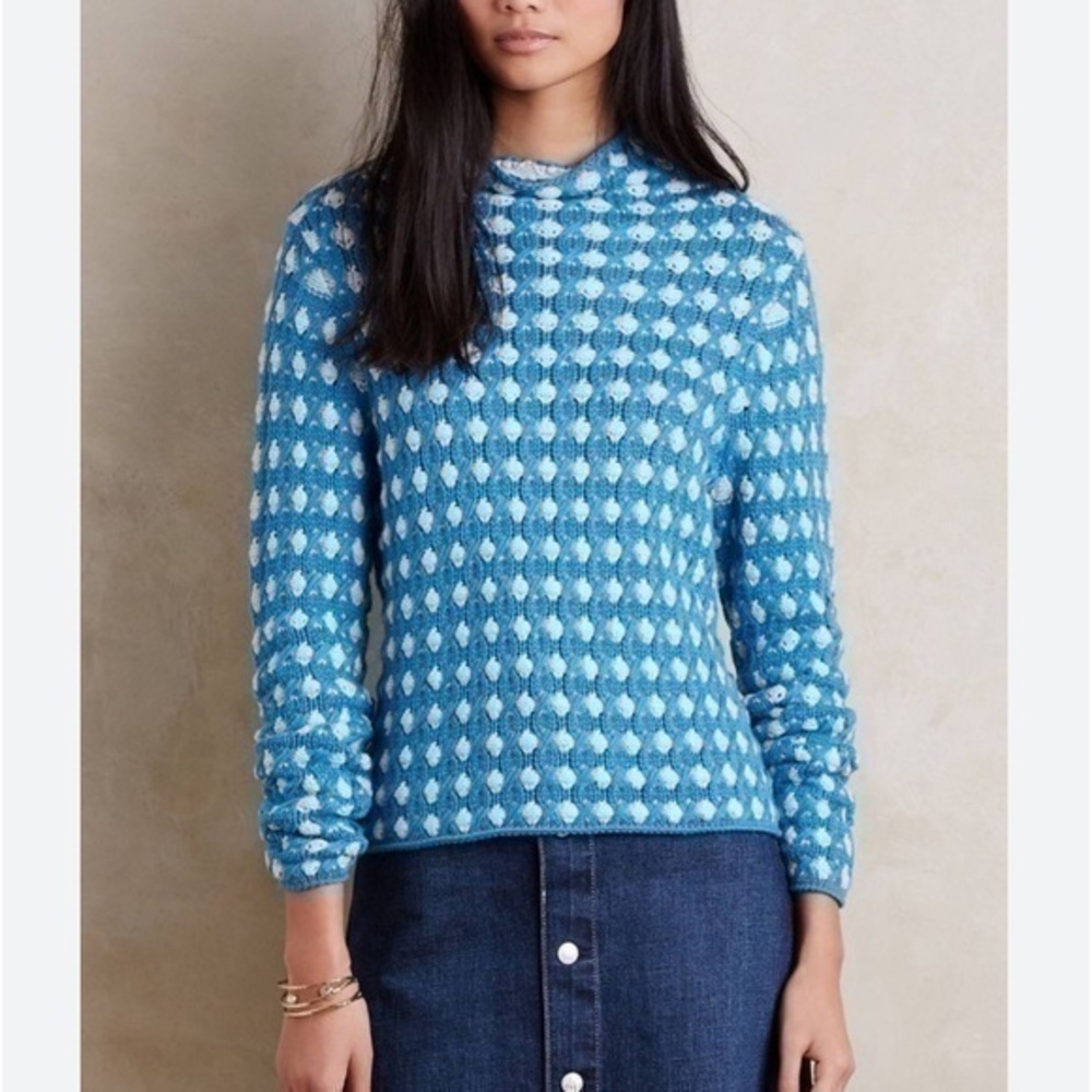 Anthropologie Sleeping On Snow Popcorn Stitch Sweater Size Medium .